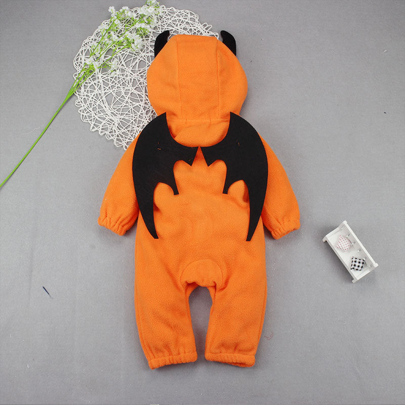 Halloween pumpkin hooded jumpsuit | babysuit |