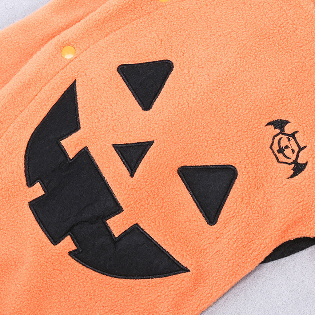 Halloween pumpkin hooded jumpsuit | babysuit |