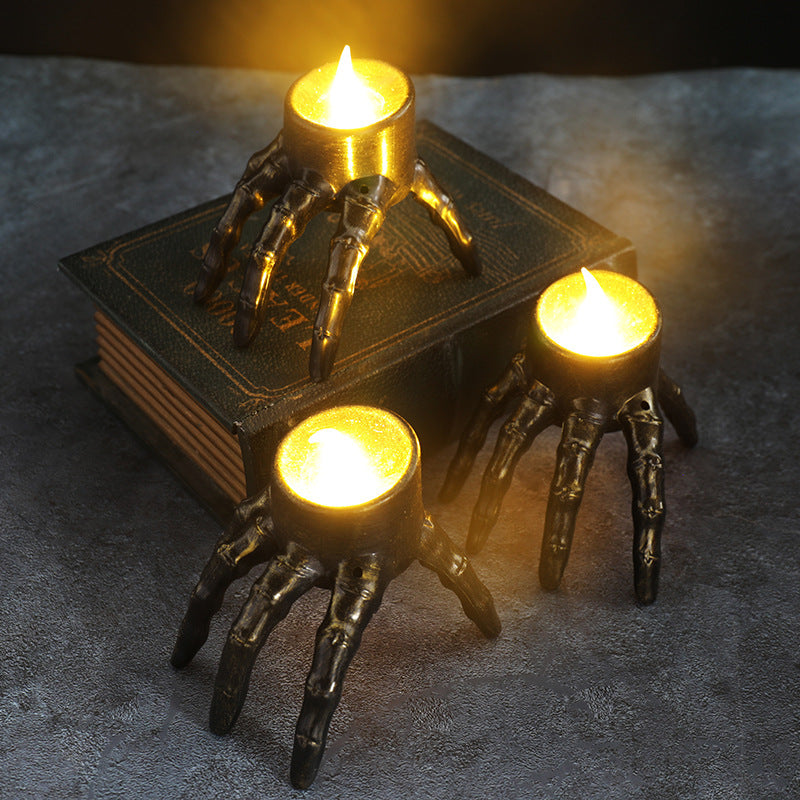Halloween Skull Hand Lantern Atmosphere Decoration Props Skull Foot Night Lantern Halloween Candle Lantern | Wednesday - Hand