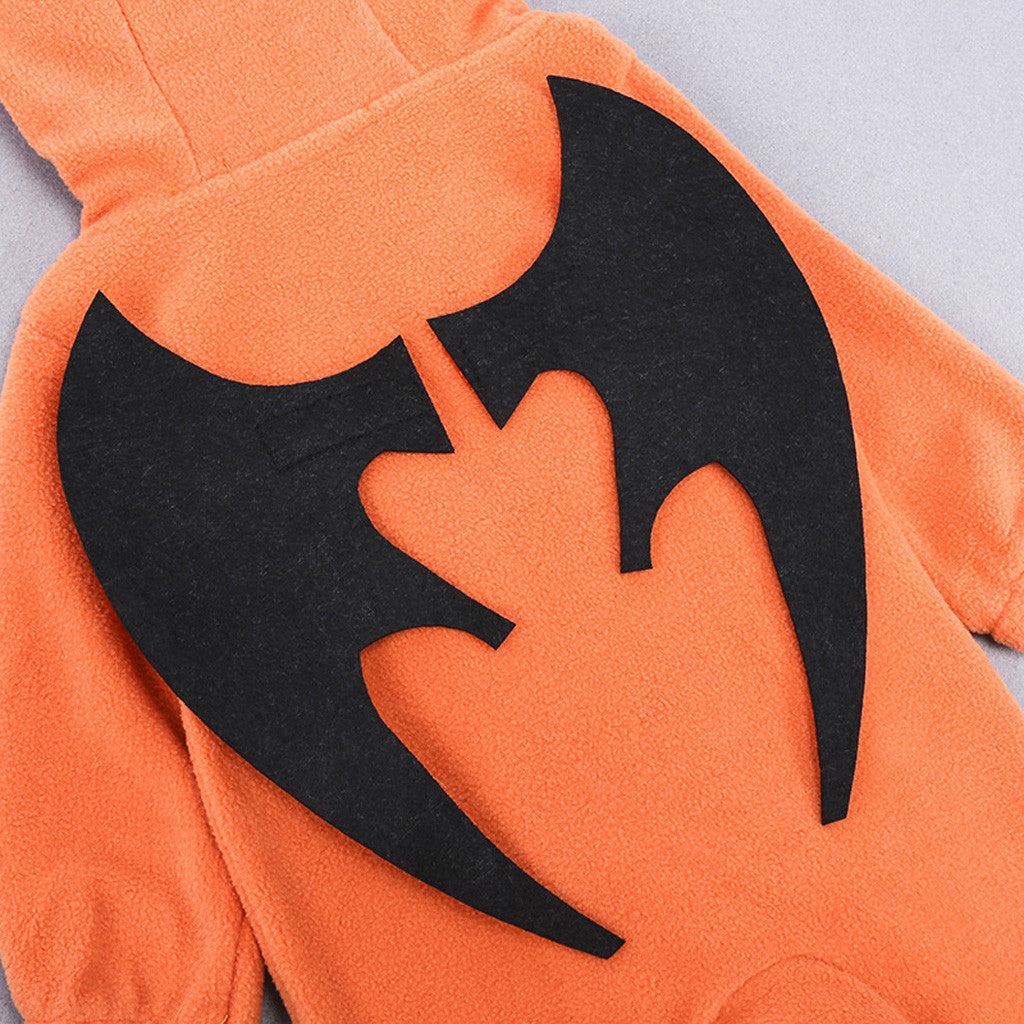 Halloween pumpkin hooded jumpsuit | babysuit |