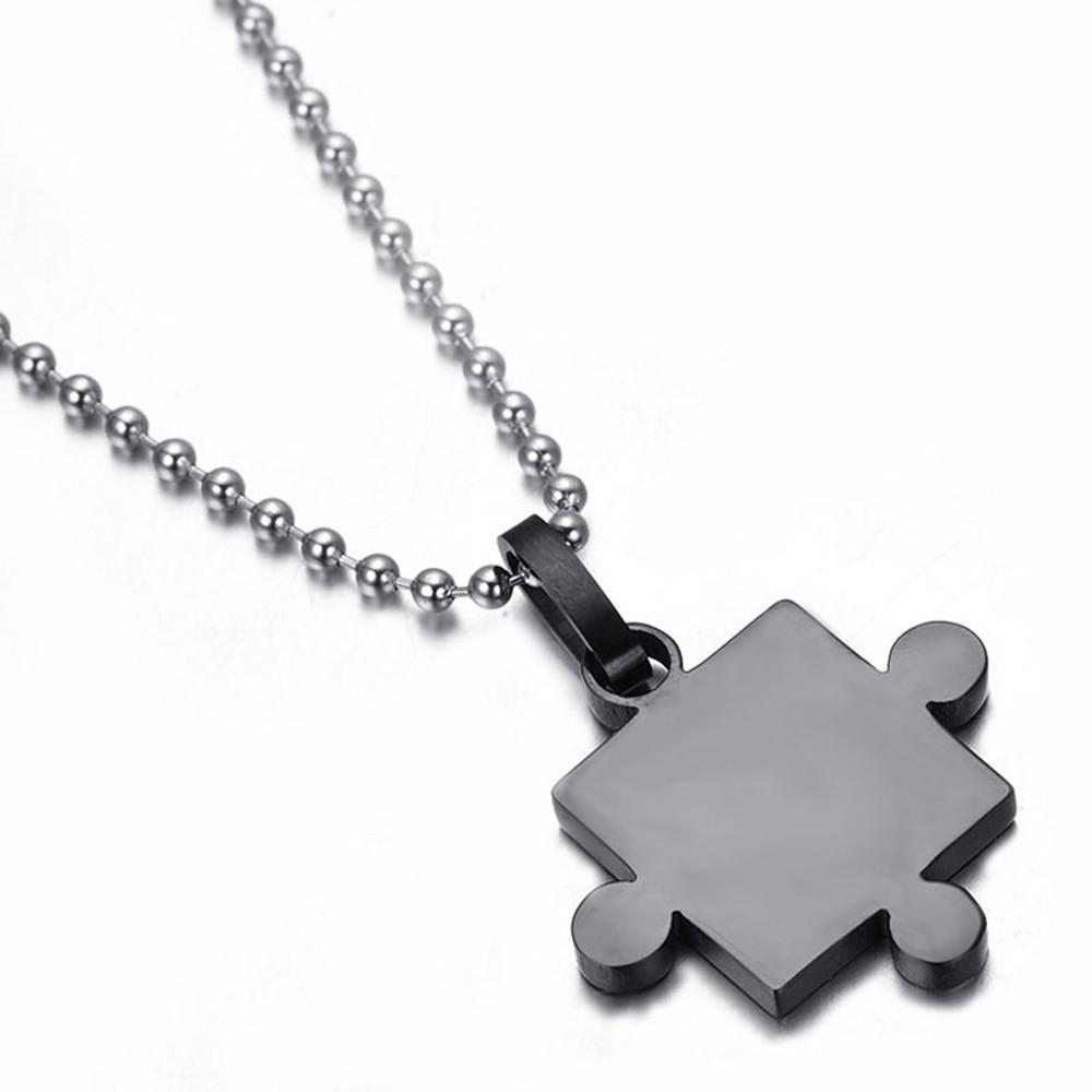 Glossy puzzle couple pendant