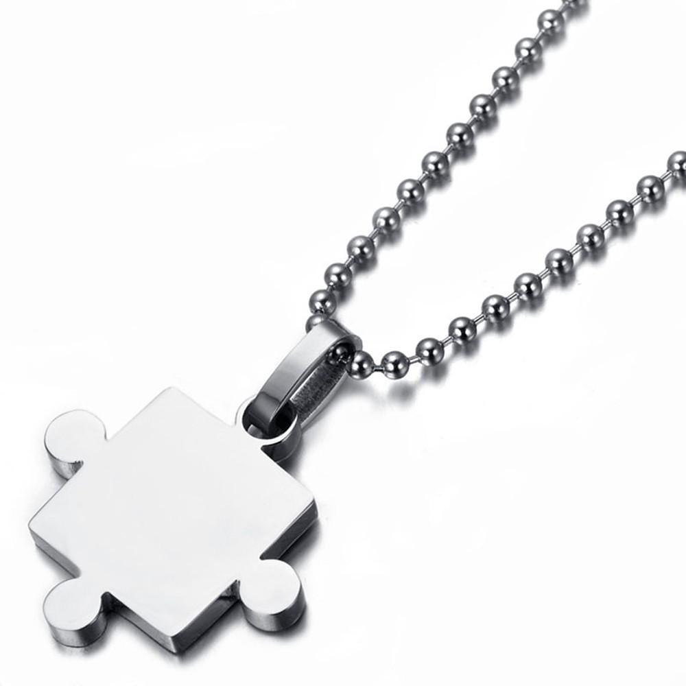 Glossy puzzle couple pendant