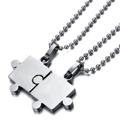 Glossy puzzle couple pendant